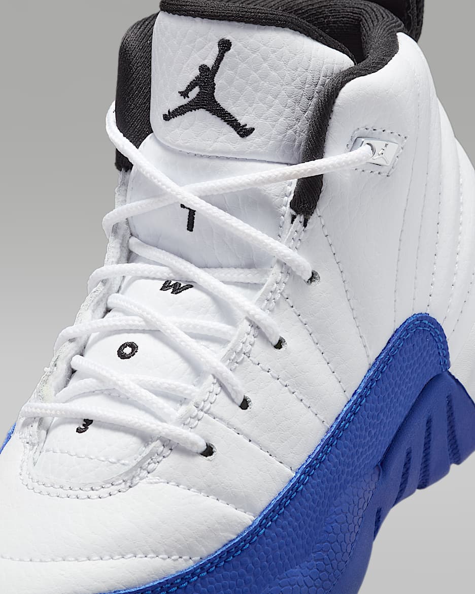 Jordan 12 Retro White Game Royal Little Kids Shoes. Nike